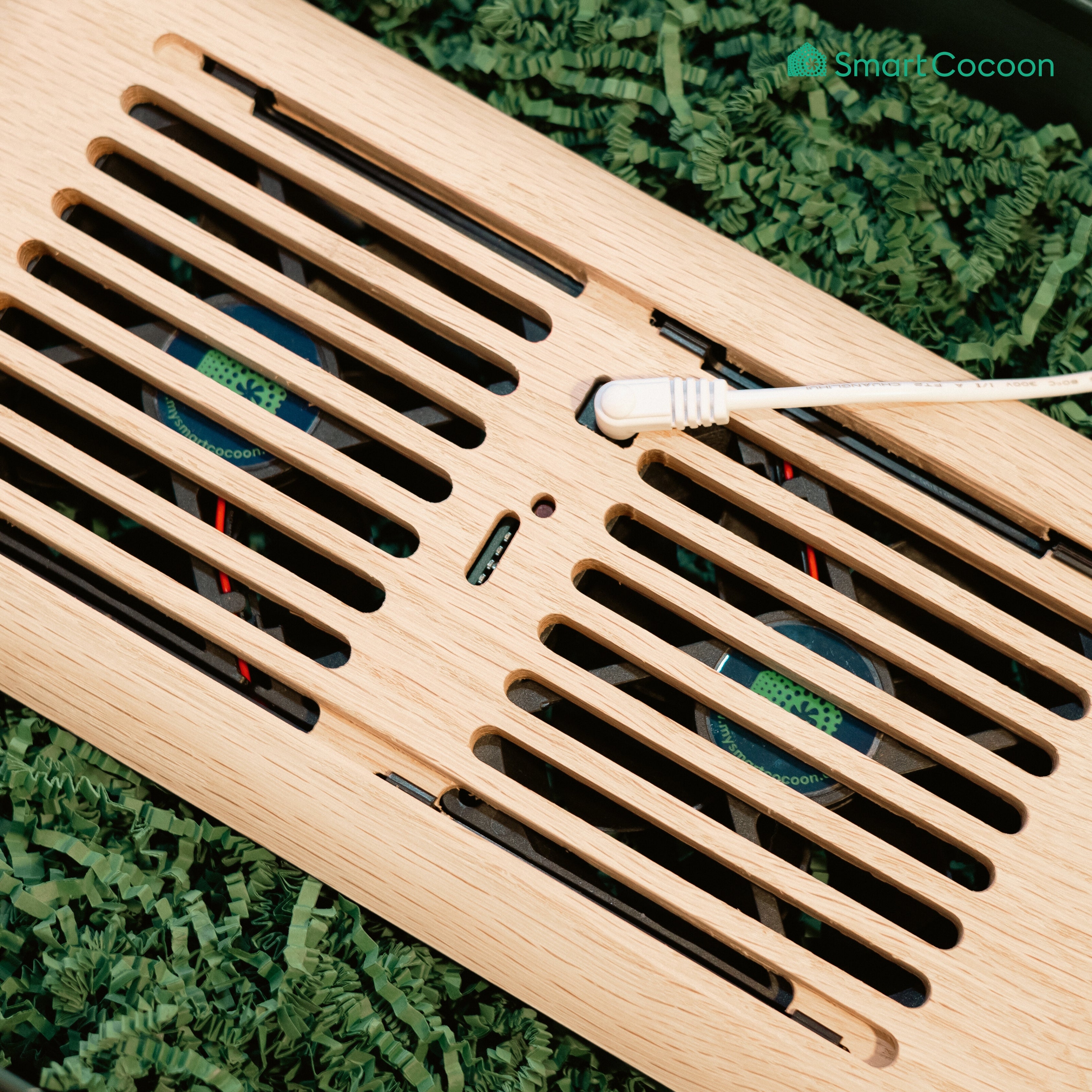 Booster Fan with Custom-Made Wood Cover