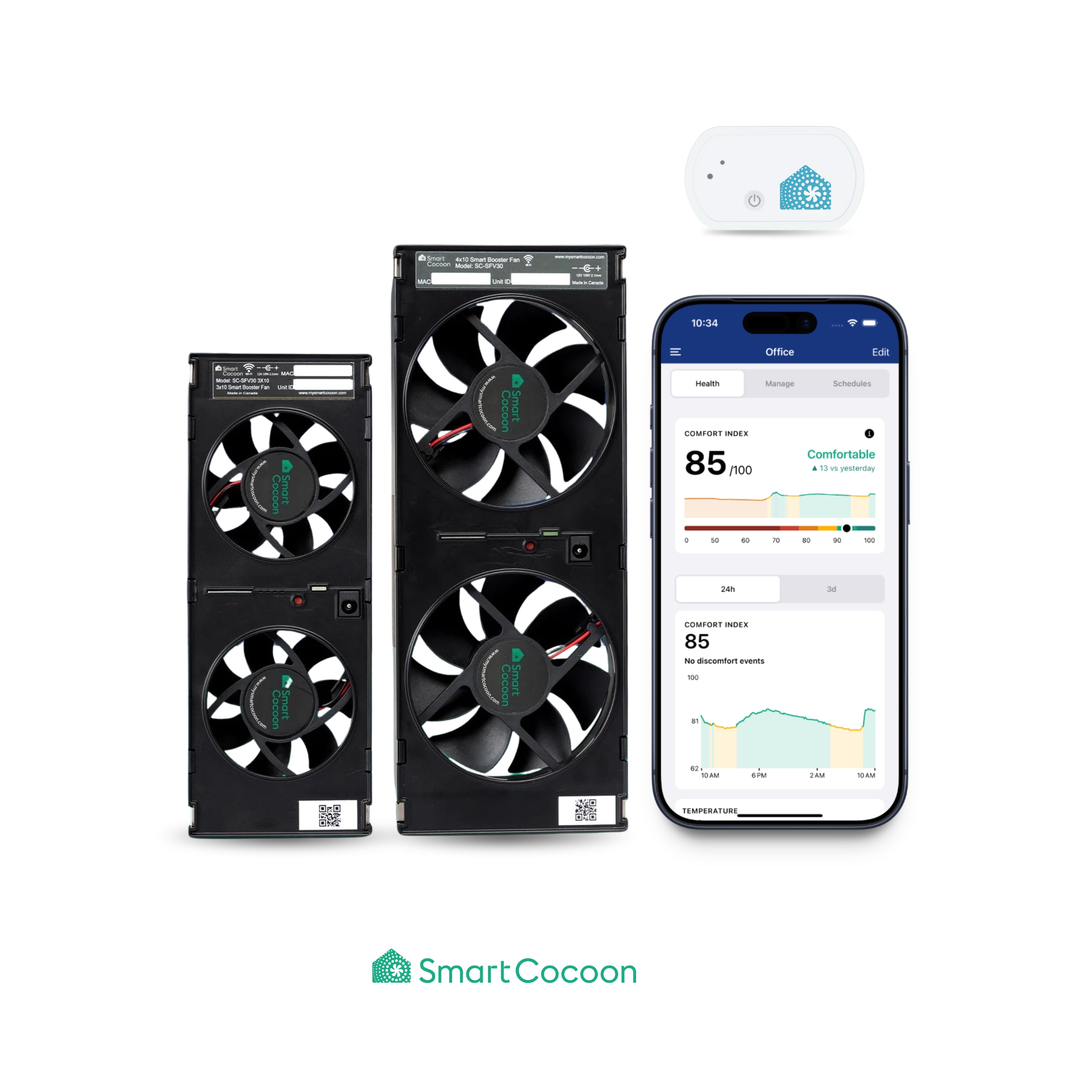 Smart Vent / Register Booster Fan With Sensor