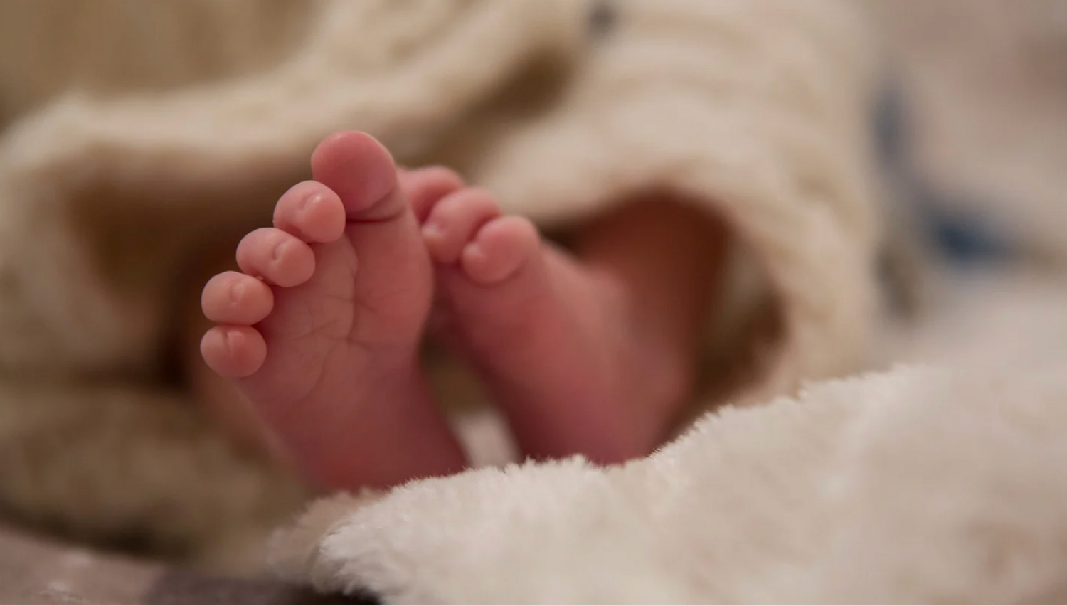 Newborn in cold winter