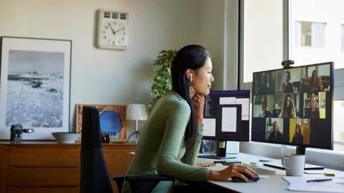 Person working comfortably in a well-temperature-controlled home office