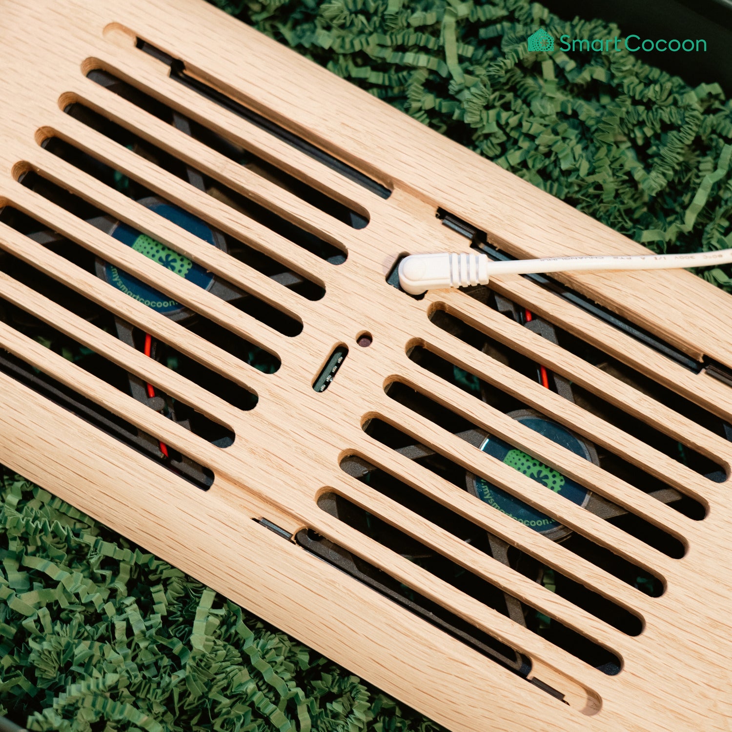 Booster Fan with Custom-Made Wood Cover