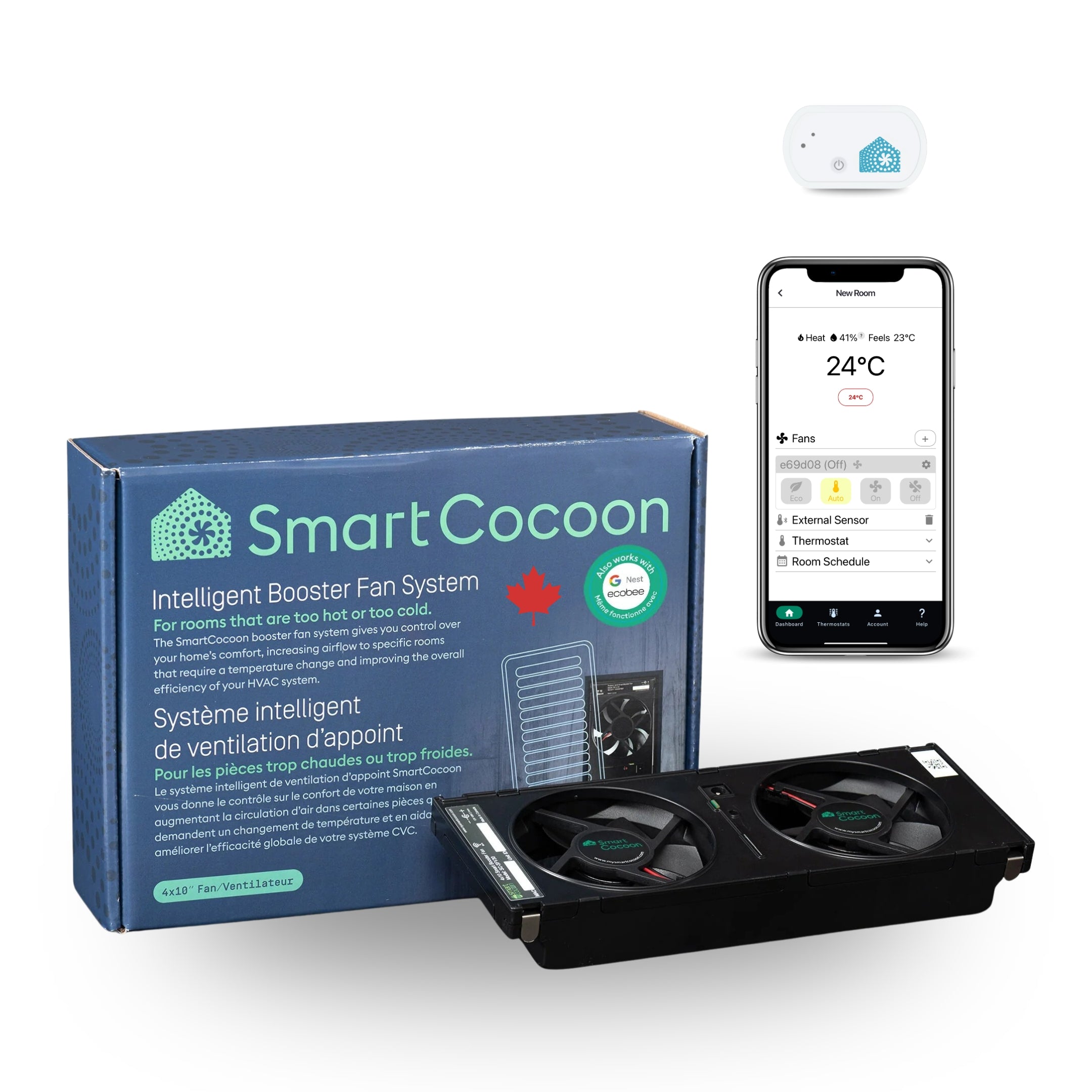 Smart Vent / Register Booster Fan With Sensor for Enercare