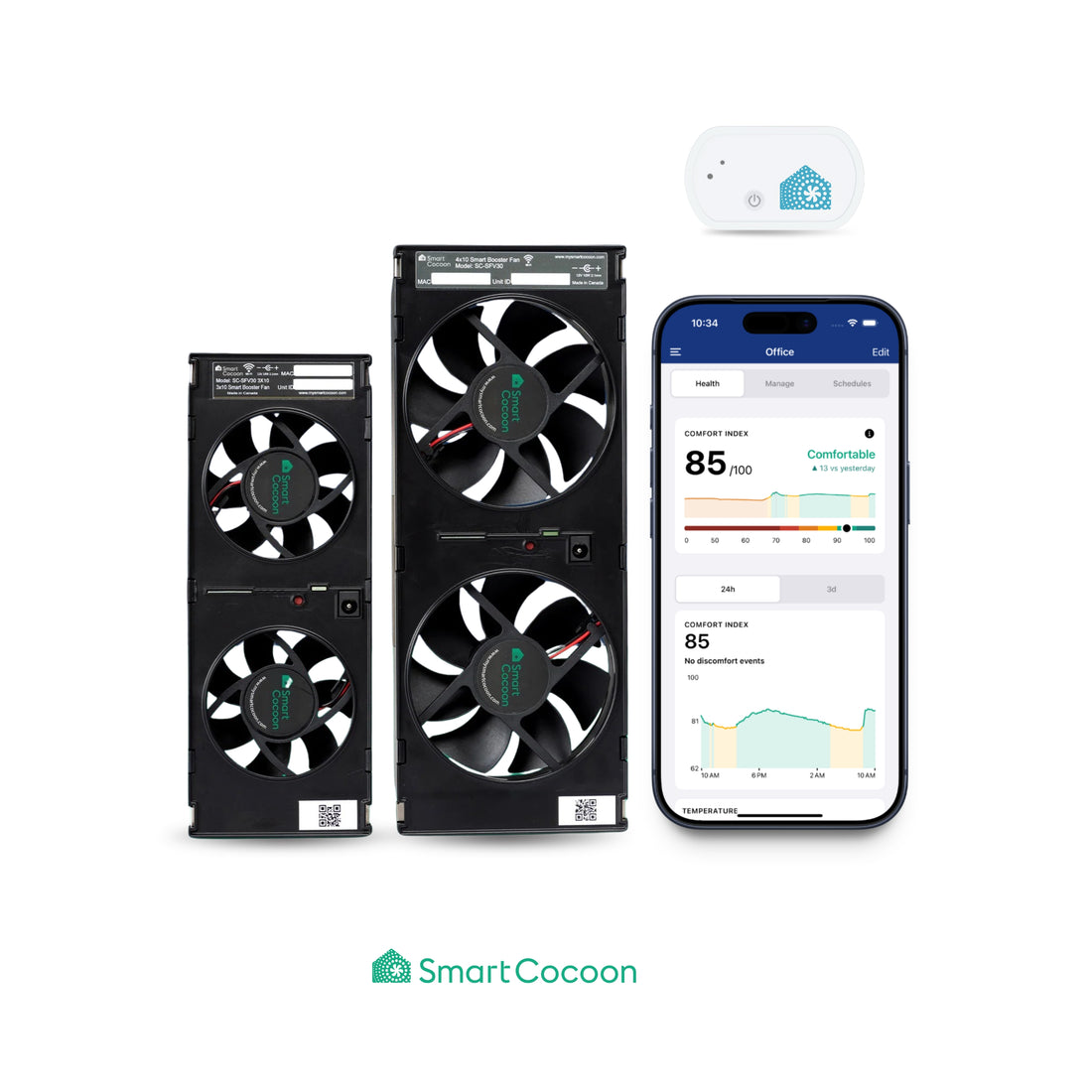 Smart Vent / Register Booster Fan With Sensor