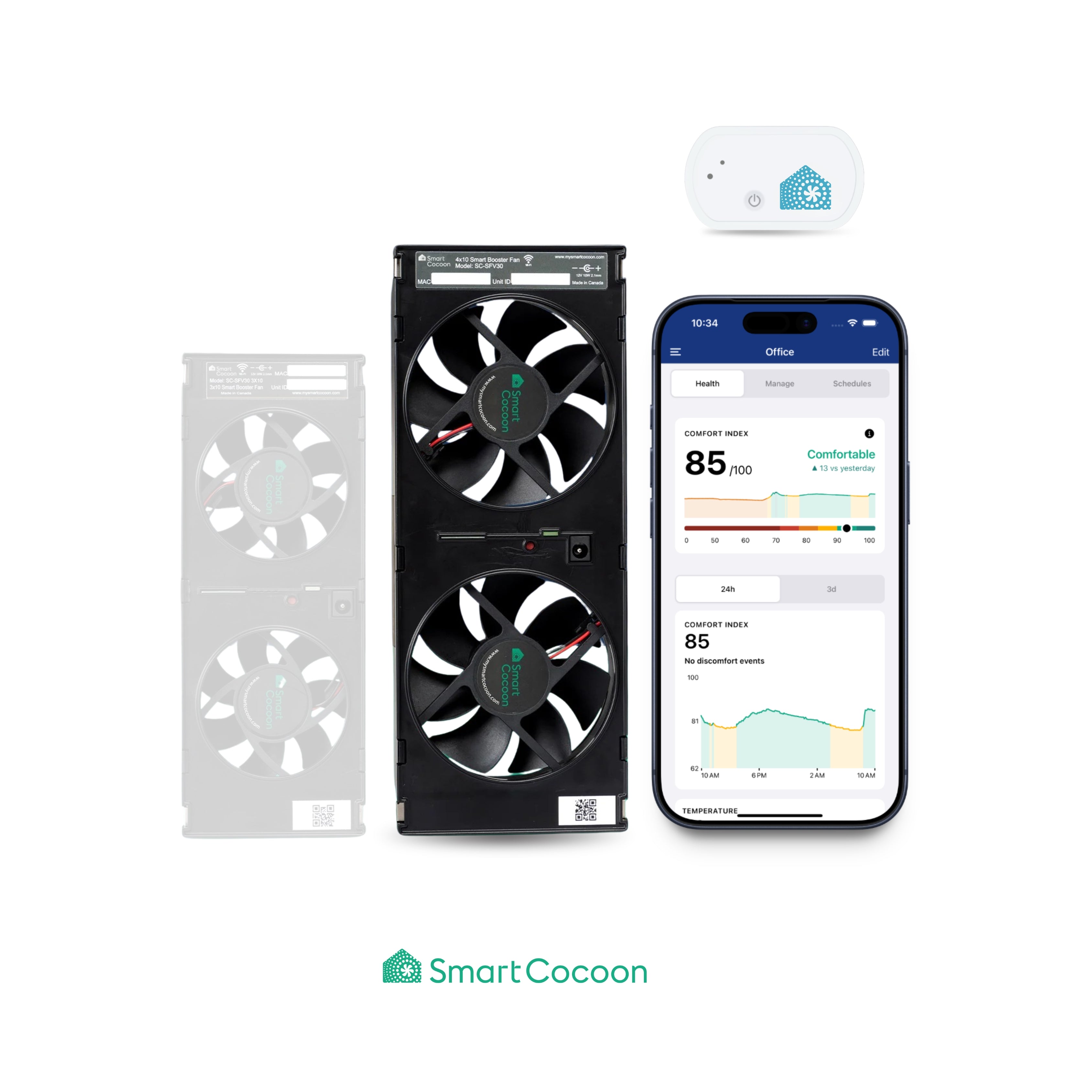 Smart Vent / Register Booster Fan With Sensor